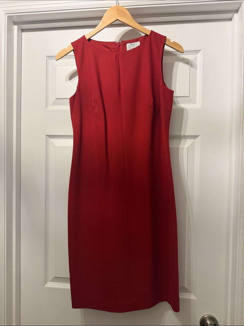 LOFT Sleeveless Sheath Dress in Red